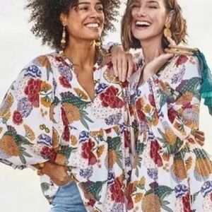 Roberta Roller Rabbit Cheri Floral Print Sasoka Top